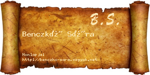 Benczkó Sára névjegykártya