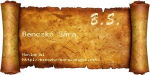 Benczkó Sára névjegykártya