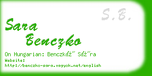 sara benczko business card